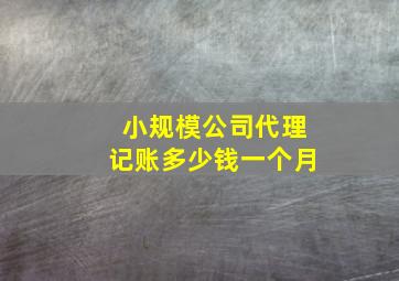 小规模公司代理记账多少钱一个月