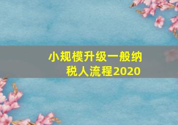 小规模升级一般纳税人流程2020