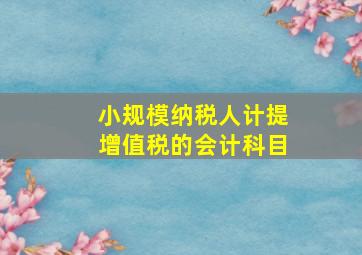 小规模纳税人计提增值税的会计科目