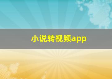 小说转视频app