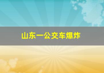 山东一公交车爆炸