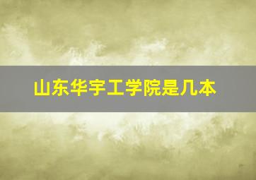 山东华宇工学院是几本