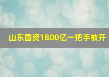 山东国资1800亿一把手被开