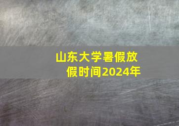 山东大学暑假放假时间2024年