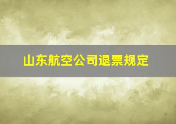 山东航空公司退票规定