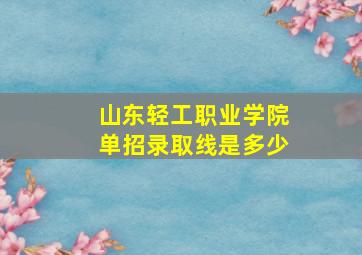 山东轻工职业学院单招录取线是多少