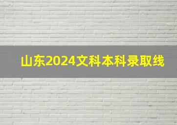 山东2024文科本科录取线