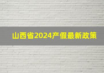 山西省2024产假最新政策