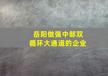 岳阳做强中部双循环大通道的企业