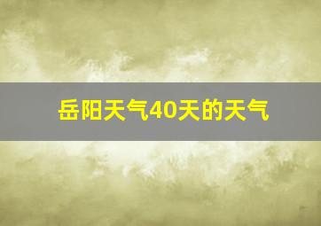 岳阳天气40天的天气