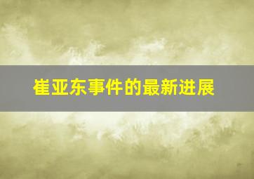 崔亚东事件的最新进展