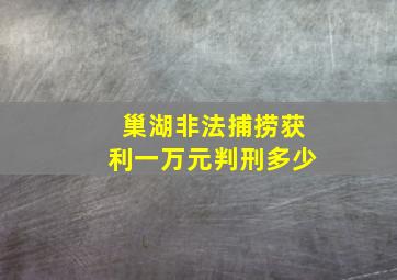 巢湖非法捕捞获利一万元判刑多少