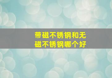 带磁不锈钢和无磁不锈钢哪个好