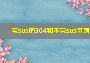 带sus的304和不带sus区别