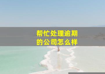 帮忙处理逾期的公司怎么样