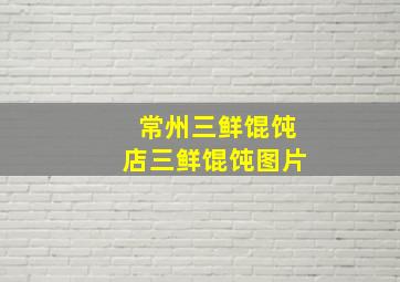 常州三鲜馄饨店三鲜馄饨图片