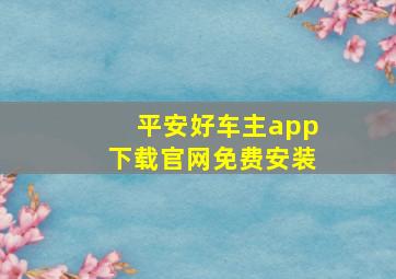 平安好车主app下载官网免费安装