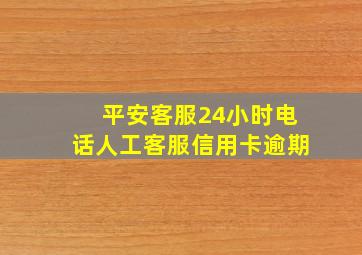 平安客服24小时电话人工客服信用卡逾期