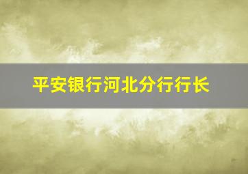 平安银行河北分行行长