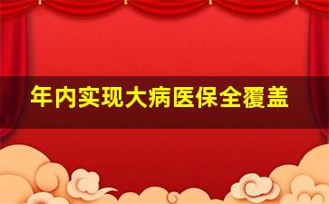 年内实现大病医保全覆盖