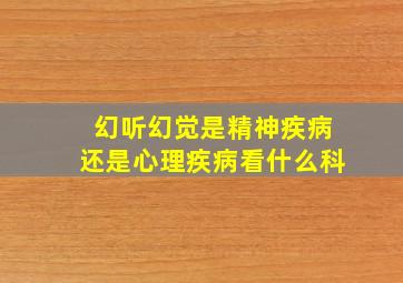 幻听幻觉是精神疾病还是心理疾病看什么科