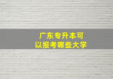 广东专升本可以报考哪些大学