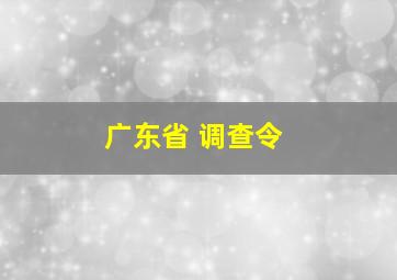 广东省 调查令