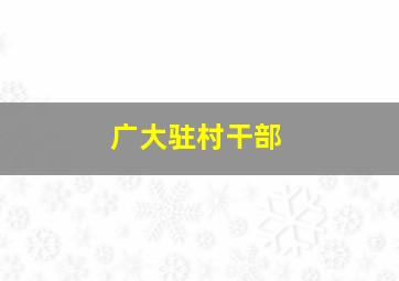 广大驻村干部