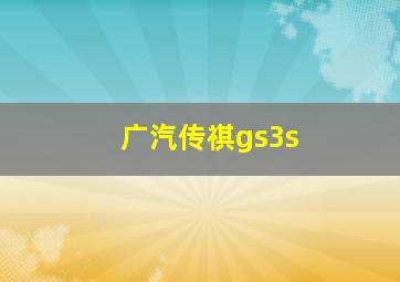 广汽传祺gs3s