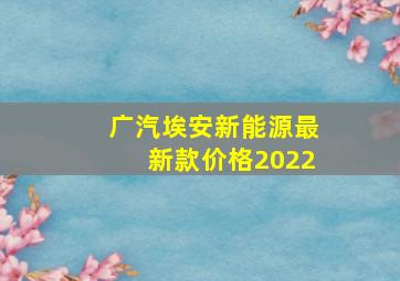 广汽埃安新能源最新款价格2022