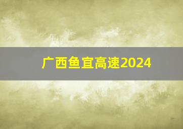 广西鱼宜高速2024