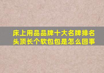 床上用品品牌十大名牌排名头顶长个软包包是怎么回事