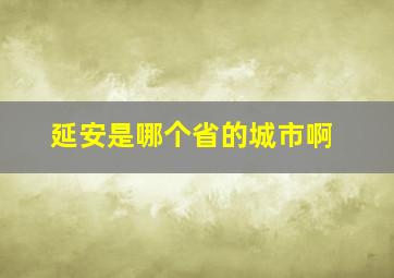 延安是哪个省的城市啊