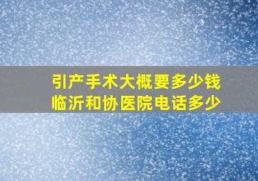 引产手术大概要多少钱临沂和协医院电话多少