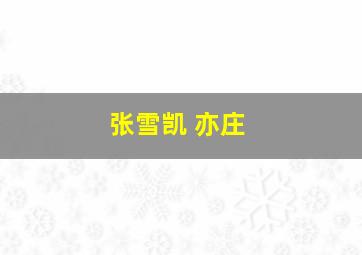 张雪凯 亦庄