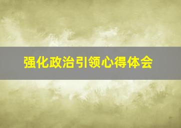 强化政治引领心得体会