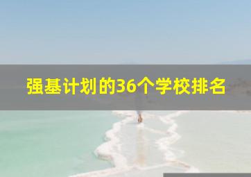 强基计划的36个学校排名