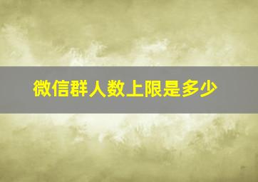 微信群人数上限是多少