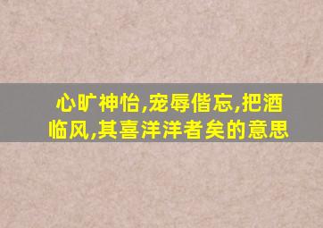 心旷神怡,宠辱偕忘,把酒临风,其喜洋洋者矣的意思