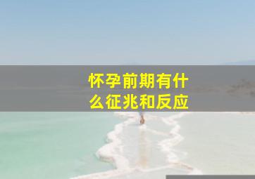 怀孕前期有什么征兆和反应