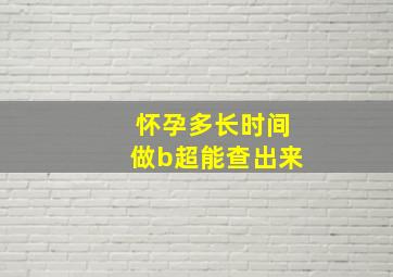 怀孕多长时间做b超能查出来