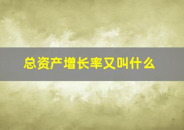 总资产增长率又叫什么