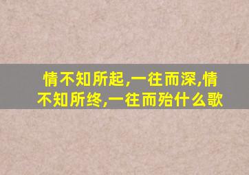 情不知所起,一往而深,情不知所终,一往而殆什么歌