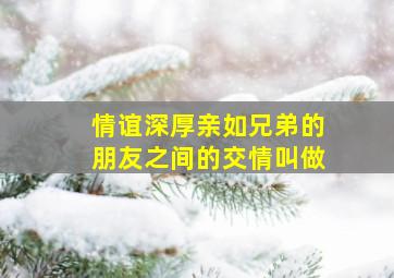 情谊深厚亲如兄弟的朋友之间的交情叫做