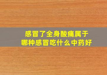 感冒了全身酸痛属于哪种感冒吃什么中药好