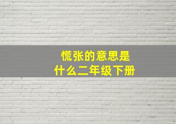 慌张的意思是什么二年级下册