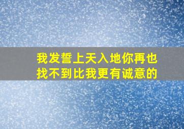 我发誓上天入地你再也找不到比我更有诚意的