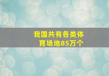 我国共有各类体育场地85万个