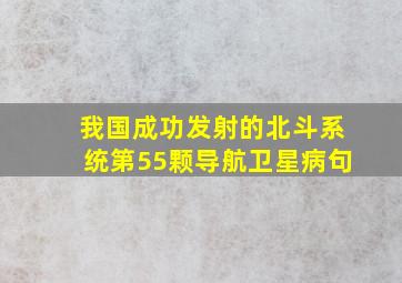 我国成功发射的北斗系统第55颗导航卫星病句