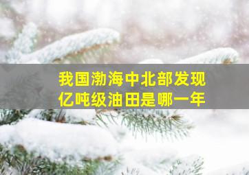 我国渤海中北部发现亿吨级油田是哪一年